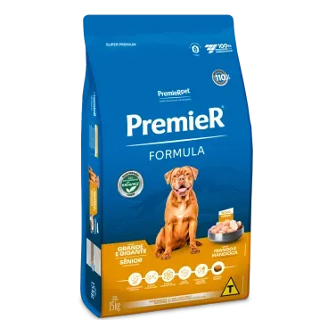 Racao Premier Formula Caes Senior Racas Grande e Gigante Frango 15kg lateral